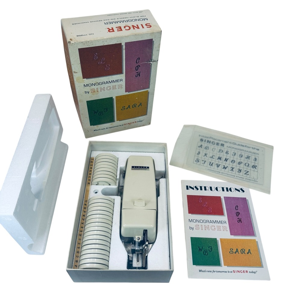 Singer Monogrammer Attachment Slant Needle‎ Zig Zag Sewing Machines Model 171256